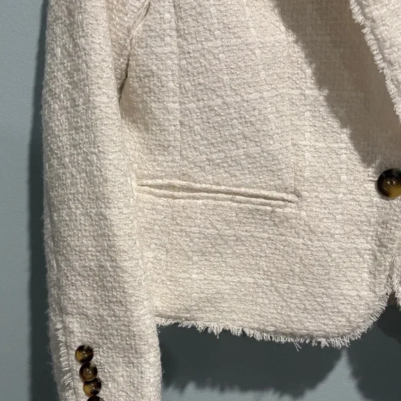 Ann Taylor Ivory Textured Tweed Blazer - Picture 5 of 14